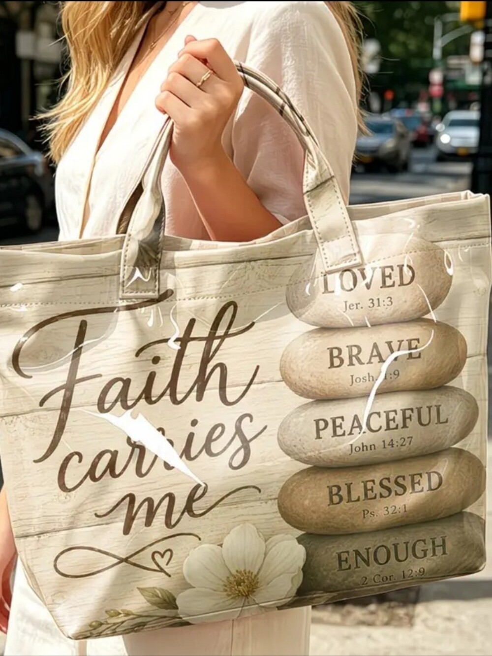 Inspirational PVC Tote Shoulder Bag - Picture 9 of 9